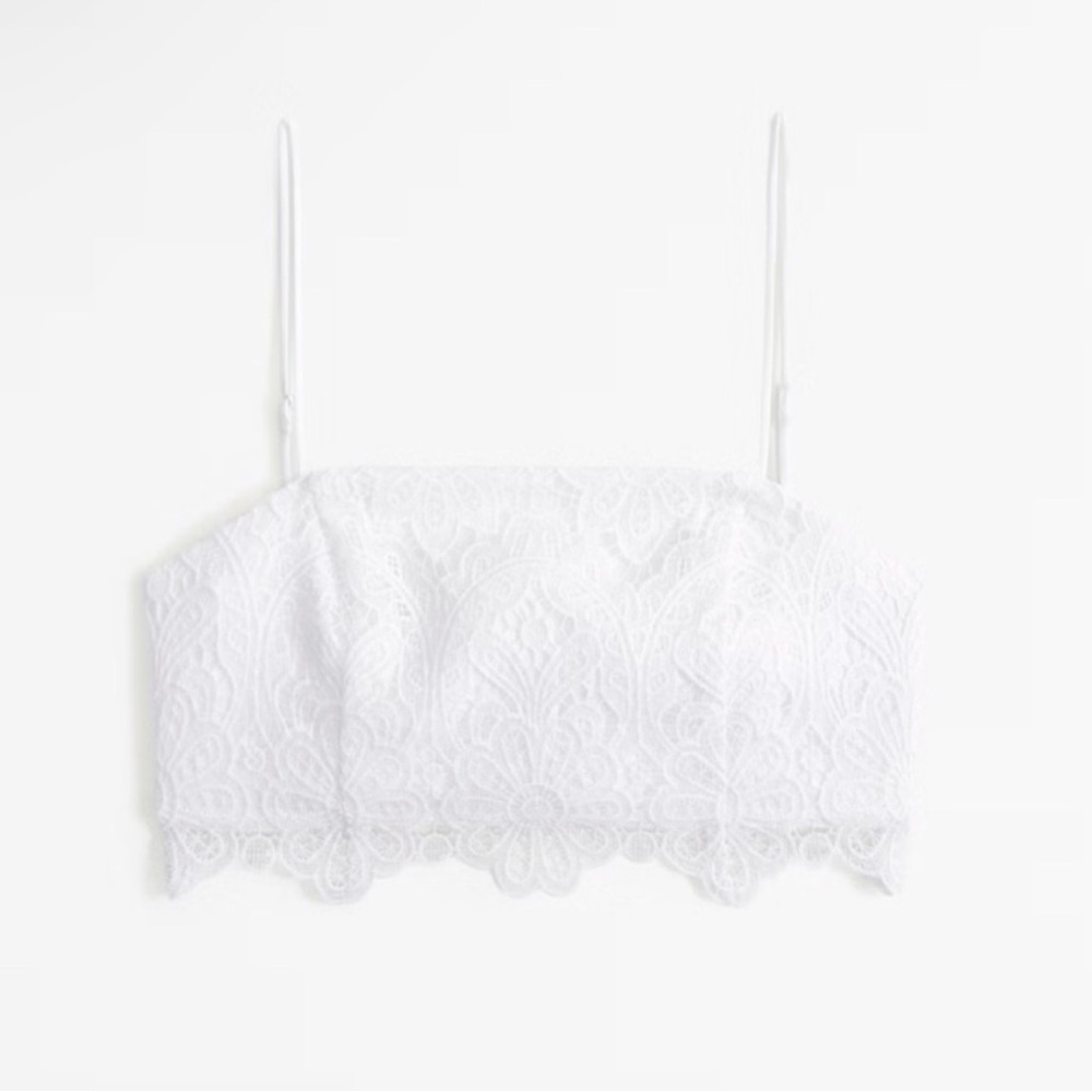 Abercrombie Ultra Cropped Lace Squareneck Set Top NWT - Picture 6 of 10